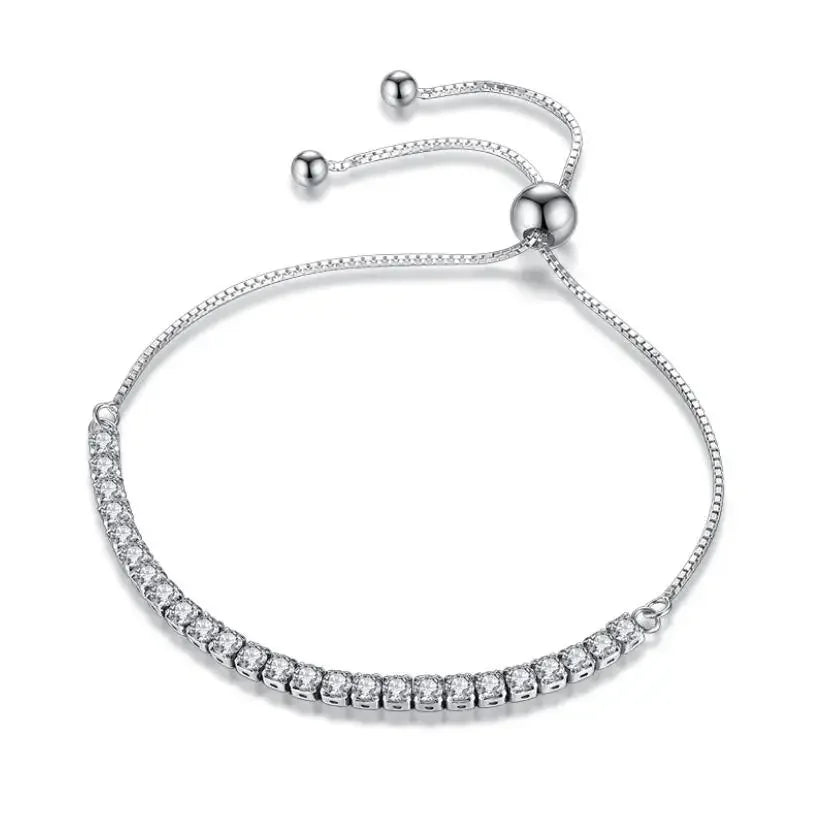 Double Row Moissanite Tennis Bracelet 3mm White Gold Plated Sterling Silver Lab Diamond with GRA Bracelet For Women Men Luxlife Brands