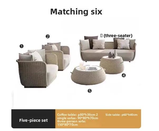 Italian Style Modern Luxury Waterproof Outdoor Rattan Garden Sofa Set For Hotels And Villas For Courtyard Luxlife Brands