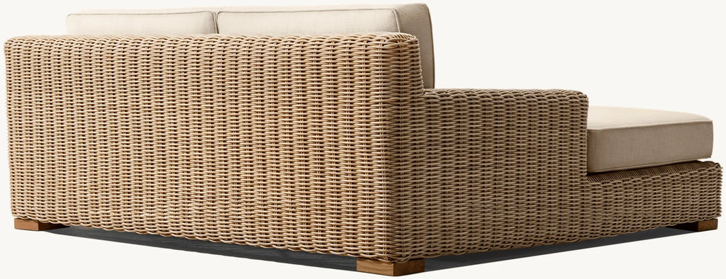 Modern Luxury Rattan Loungers Outdoor Sunbed For Beach Courtyard Park Hotel And Villa Durable Leisure Lounge Bed