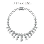 ATTAGEMS Real Moissanite Jewelry Set for Women D VVS1 S925 Sterling Silver Luxury Ring Earrings Bracelet Necklace  Wedding Gifts Luxlife Brands