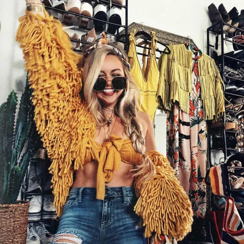 Trendy Handmade Fringe Coat LUXLIFE BRANDS