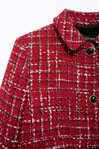 HH Women Fashion Red Texture Skirt Sets Single Breasted Lapel Jacket Coat Side Zipper Shorts Skirts High Street Lady Outfit Luxlife Brands