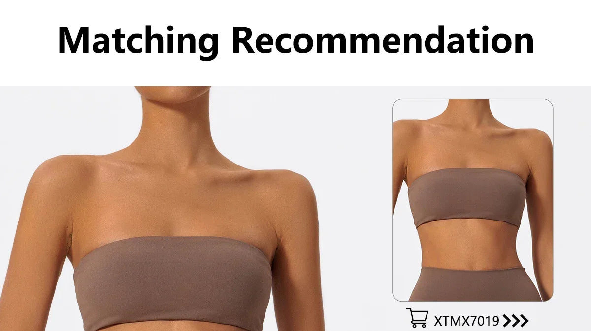 Ctenkevet Women Strapless Bra Suits Gym Workout Yoga Outfit Female Fitness Crop Top Outdoors Activewear Women Underwear Set