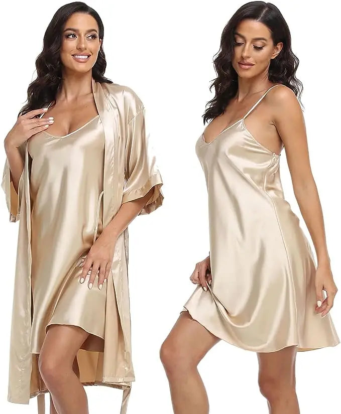 Silk Evening Chemise Nightgown LUXLIFE BRANDS