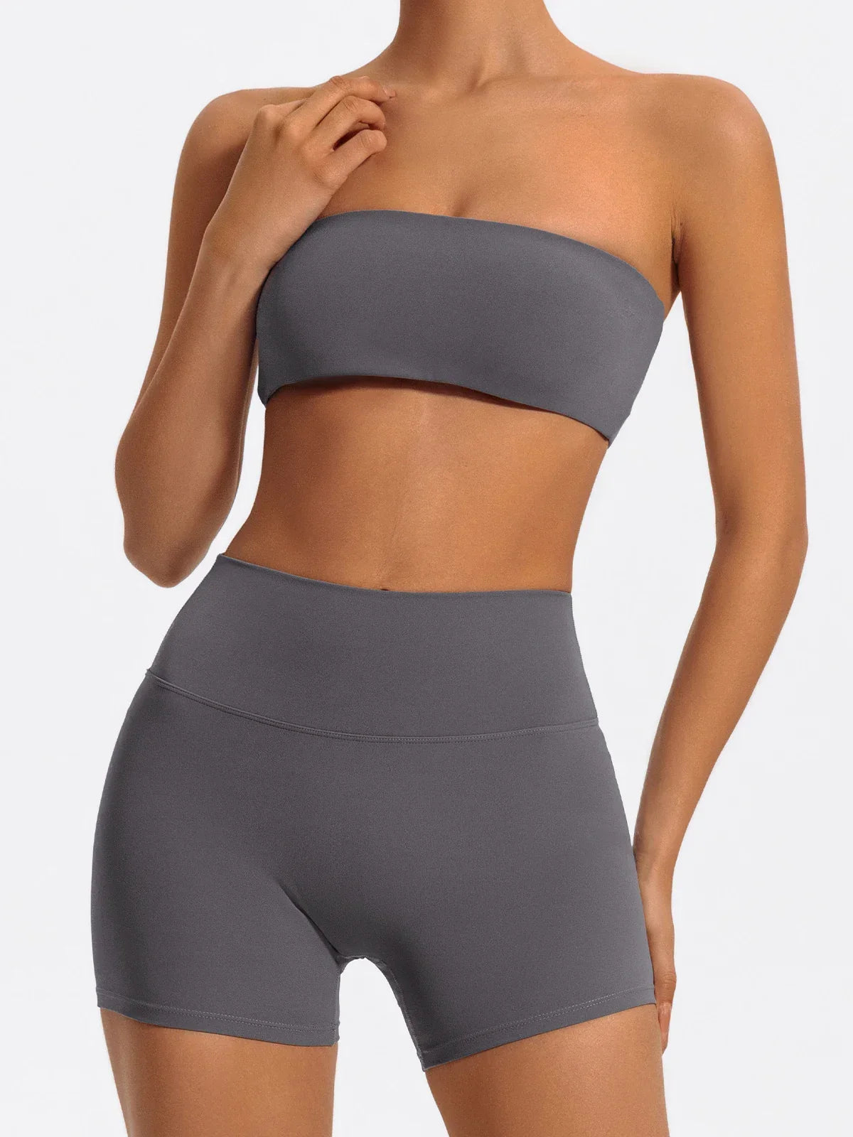 Ctenkevet Women Strapless Bra Suits Gym Workout Yoga Outfit Female Fitness Crop Top Outdoors Activewear Women Underwear Set Luxlife Brands
