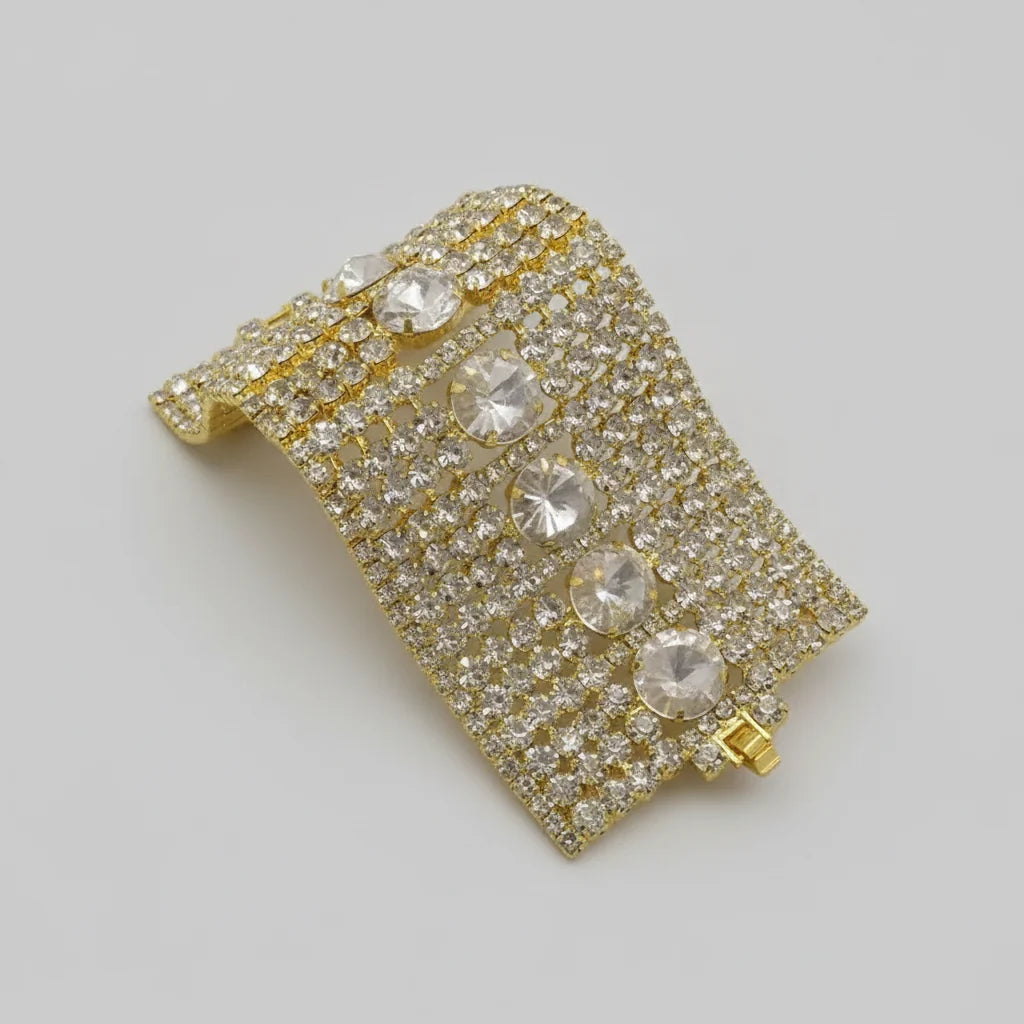 Gold-Plated Crystal Rhinestone Bracelet