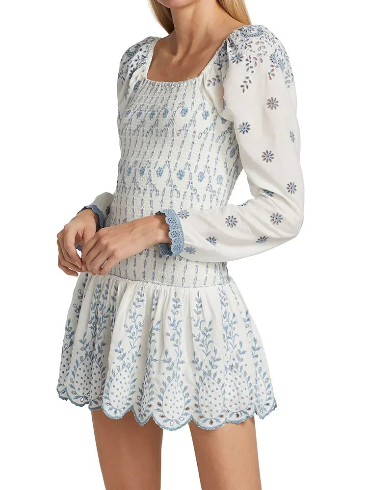 Samantha Long Sleeve Floral Luxe Mini Dress