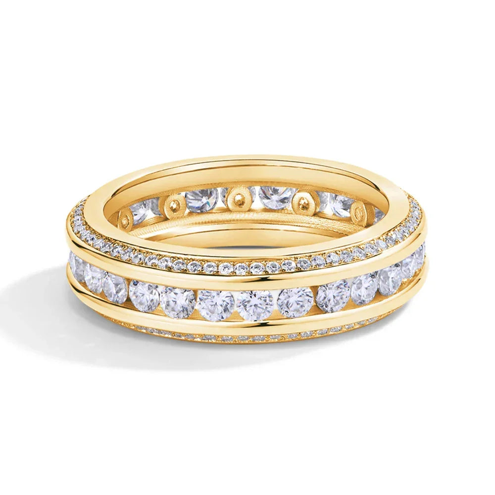 S925 Sterling Silver Moissanite Ring D VVS1 Lab Grown Diamond 1.68ctw