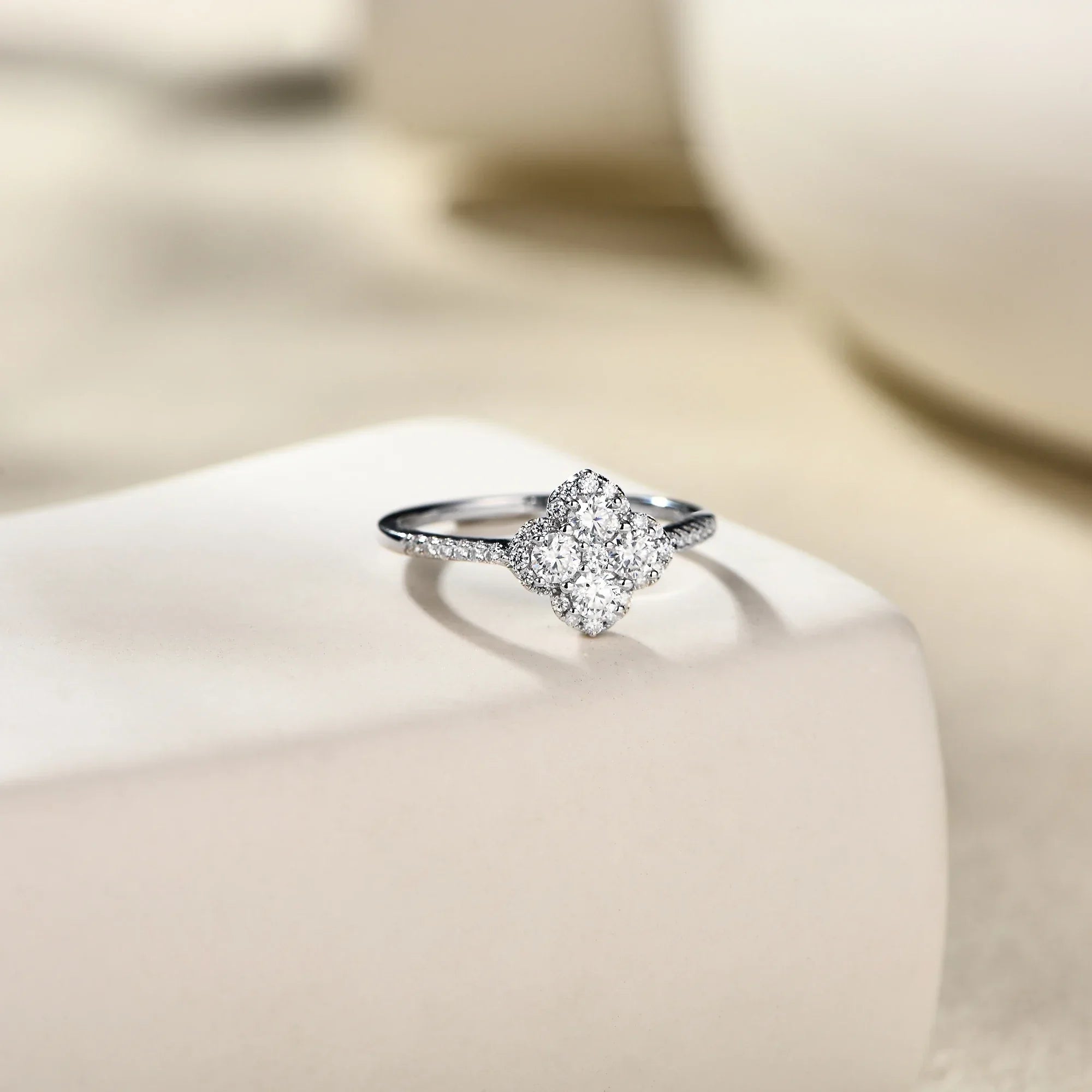 DVVS1 Color 100% S925 Sterling Silver Engagement Ring