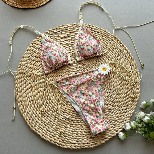 Bandeau Bikinis 2025 Sexy Women Swimsuit Female Swimwear High Waist Bikini Set Biquini Bathing Suit Swimming Suit Beachwear