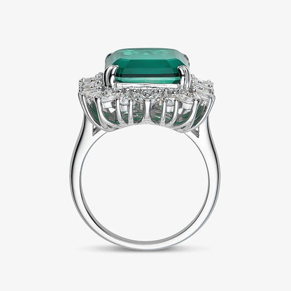 OEVAS 100% 925 Sterling Silver 12*15 Synthetic Emerald High Carbon Diamond Rings For Women Sparkling Wed Party Fine Jewelry Gift LUXLIFE BRANDS