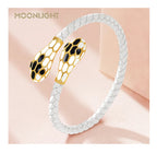 Double Snake Head Cuff Bangles Braided Leather Luxlife Brands