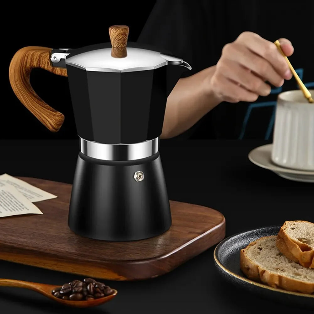 Vintage Wooden Handle Electric Espresso Machine LUXLIFE BRANDS