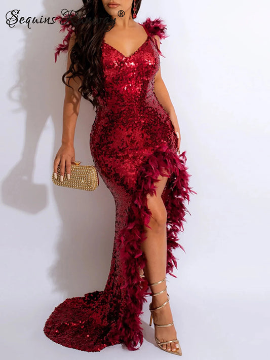 Sequin Maxi Bodycon Birthday Party Dress