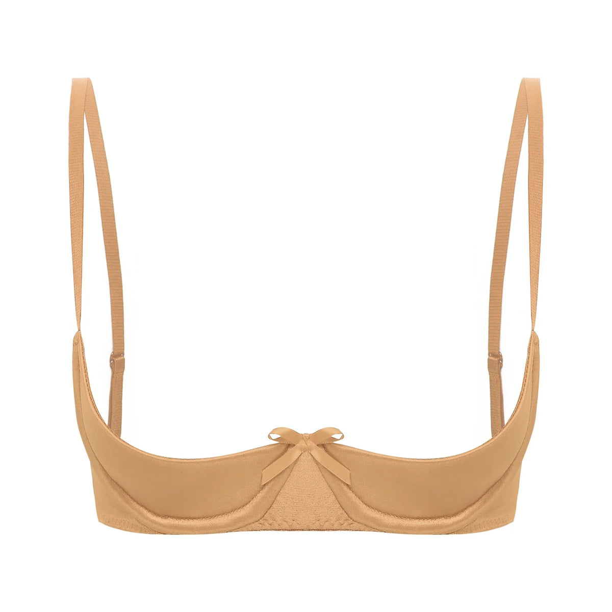 Satin Underwire Half-Cup Push-Up Bra