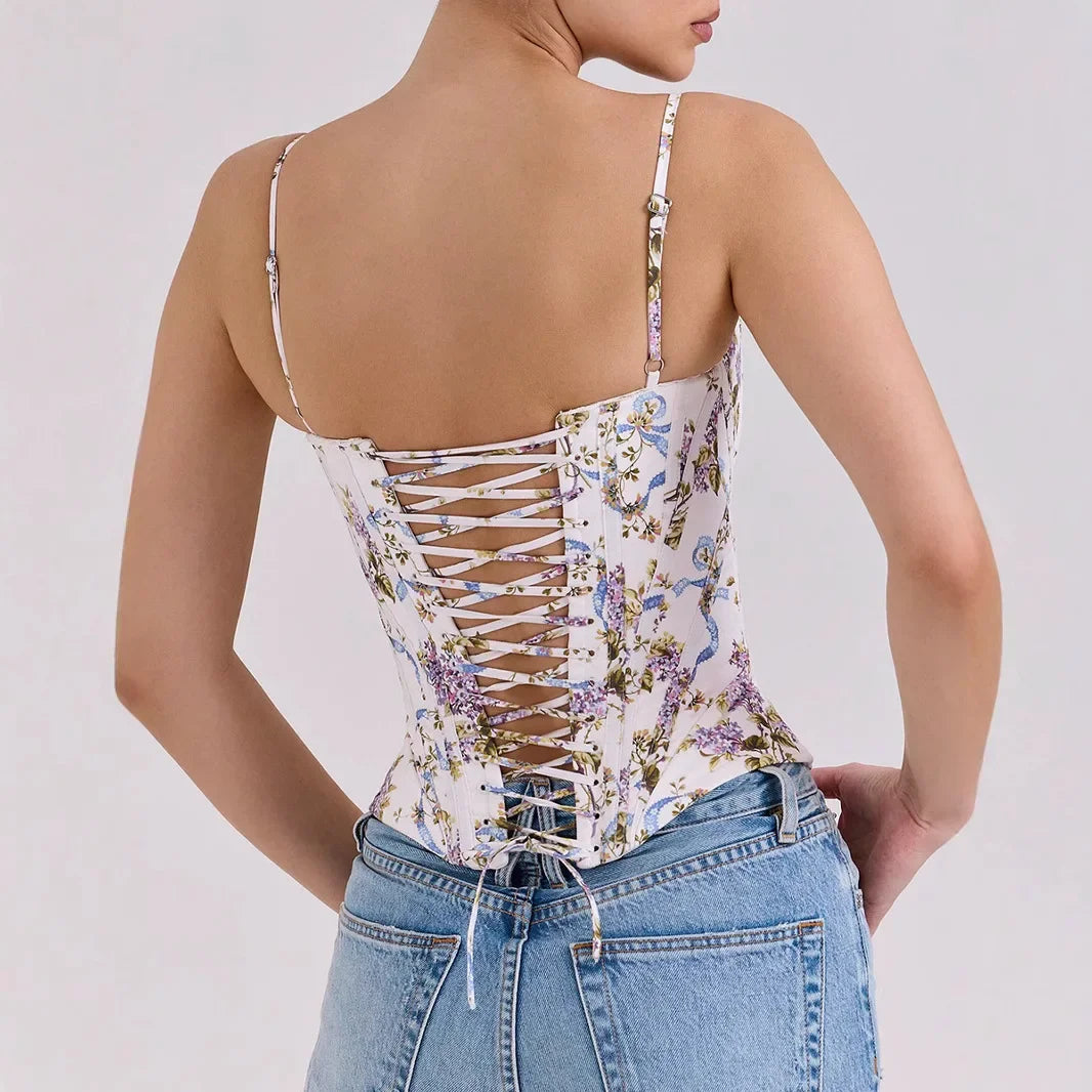 Veronica Floral Summer Corset Top