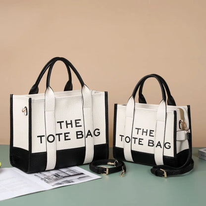 Women's Tote Bag 2023 New Leather Letters Shoulder Messenger Trend Fashion Color Matching Designer Bag Handbags LUXLIFE BRANDS