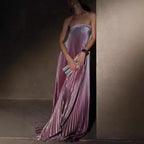 Elegant Women Folds Party Cocktail Dress Sexy Luxurious Off Shoulder Guest Host Evening Robe Celebrity Ceremoney Birthday Gown Luxlife Brands