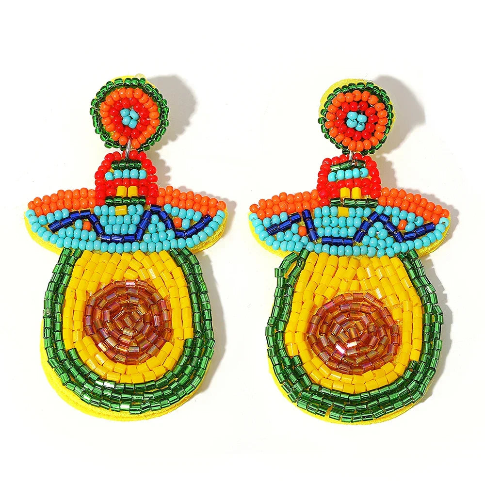 Handmade Beaded Drop Earrings