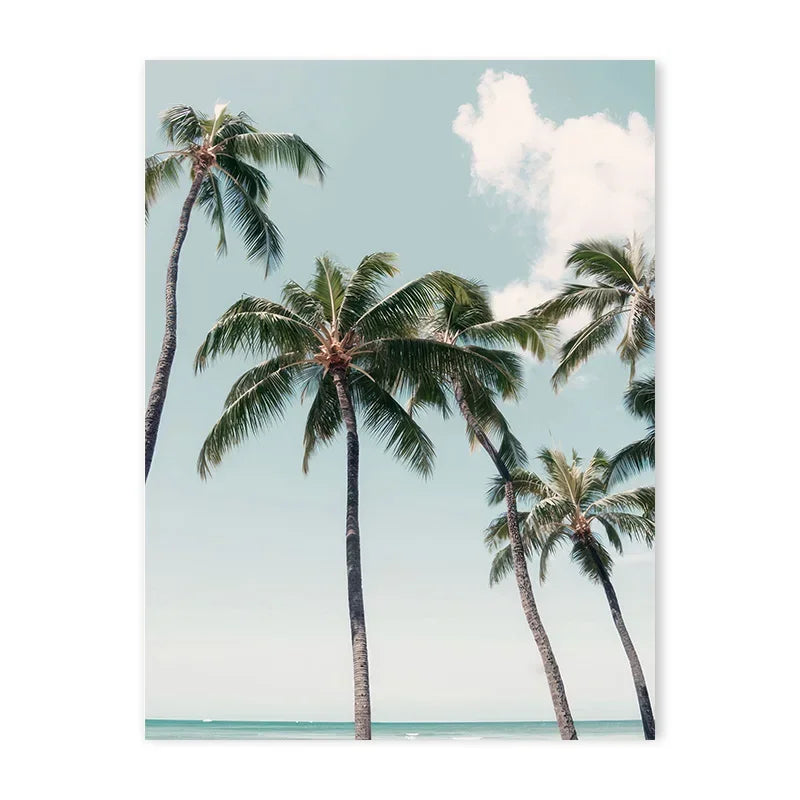 Sea Beach Posters Wall Art Canvas Painting Whale Starfish Coconut Shell Summer Seaside Scenery Pictures Nordic Room Home Decor