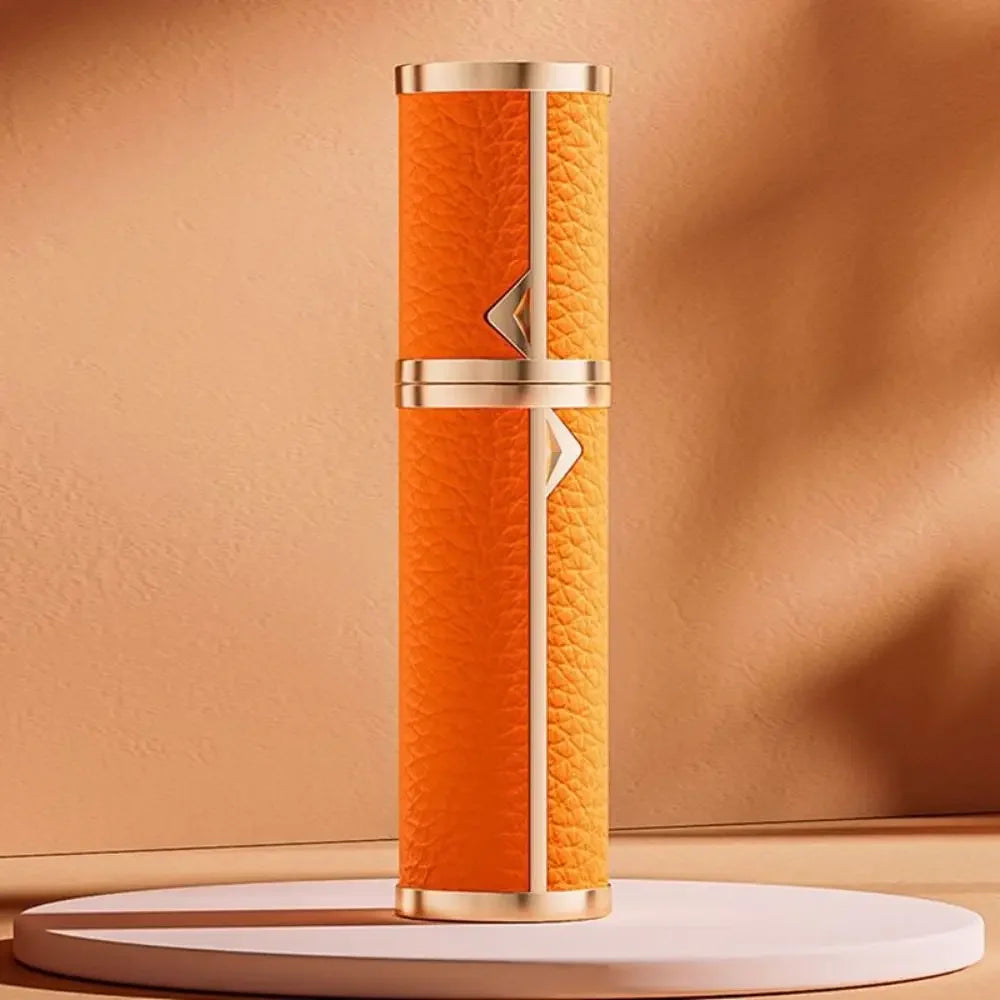 Luxury Bottom-filled Perfume Bottle Aluminum Self-pumping 5ml Real Leather Spray Bottle Cologne Moisturizer Fragrance