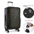 30" Large Capacity Black Luggage Waterproof Durable Trolley Case Oxford Cloth Detachable Spinner Wheel 20" Password Suitcase Luxlife Brands