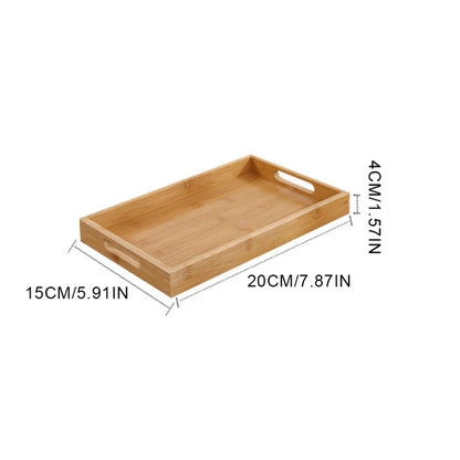 Bamboo Wooden Tea Tray Rectangular Solid Wood Serving Tray Kung Fu Tea Cup Tray With Handle Wooden Dinner Bread Fruit Food Plate