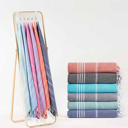 Pure Cotton Beach Towel Can Quickly Dry Striped Bath Towels
