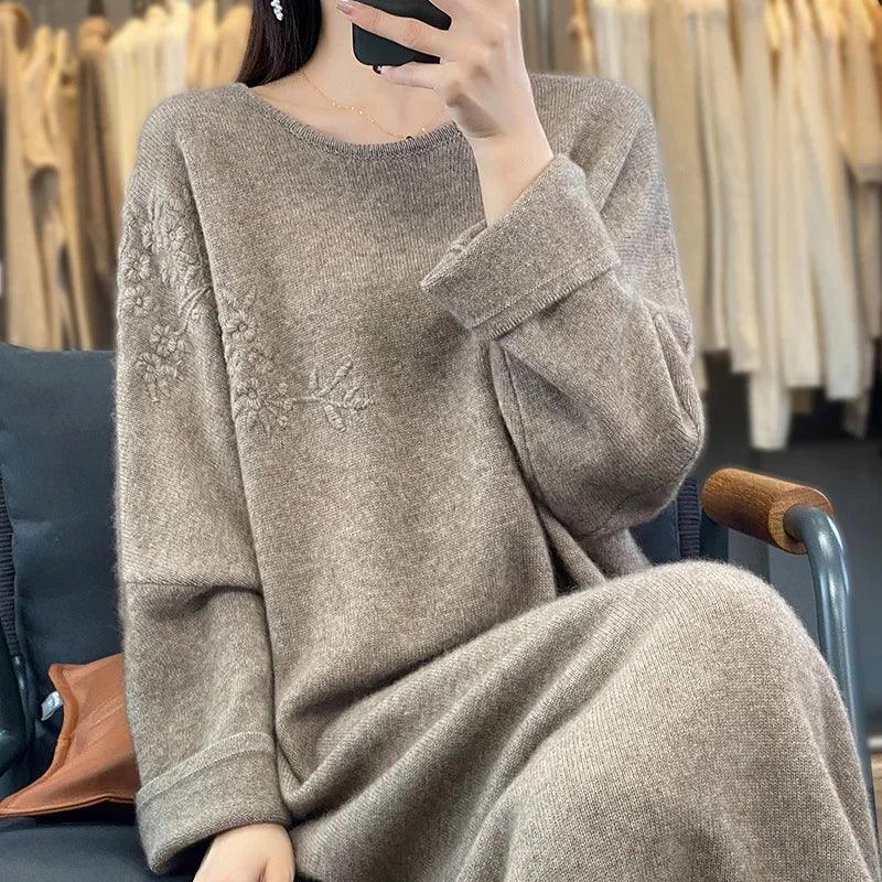 Cashmere Loose Fit Knit Dress LUXLIFE BRANDS