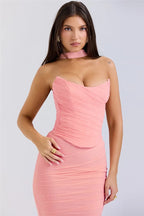 Elegant Wine Strapless Maxi Skirt Set Luxlife Brands