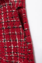 HH Women Fashion Red Texture Skirt Sets Single Breasted Lapel Jacket Coat Side Zipper Shorts Skirts High Street Lady Outfit Luxlife Brands