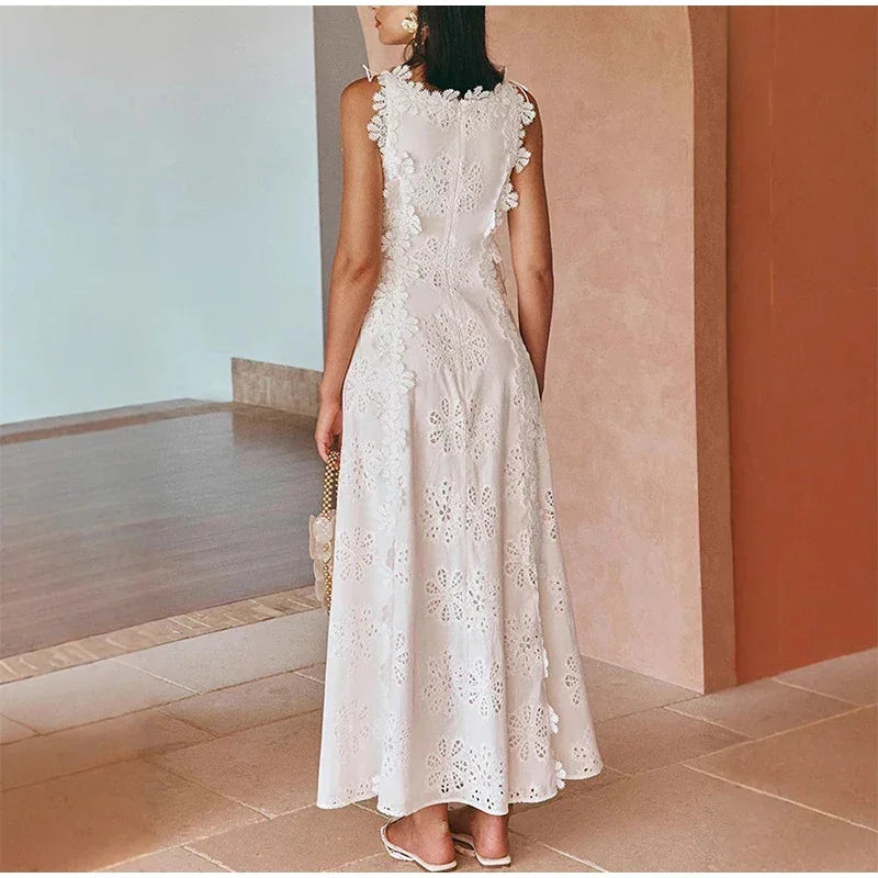 Maria Embroidered Summer Maxi Dress
