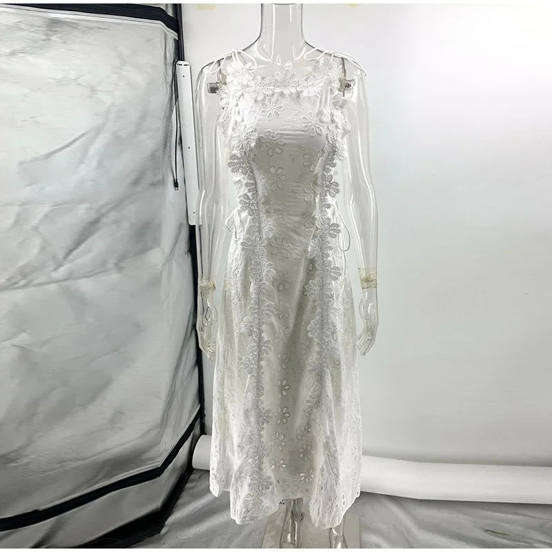 Maria Embroidered Summer Maxi Dress