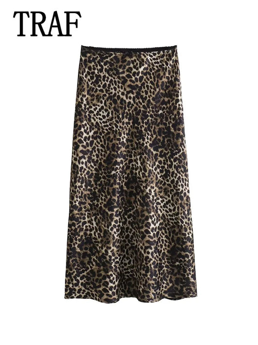Vintage Leopard Maxi Skirt LUXLIFE BRANDS