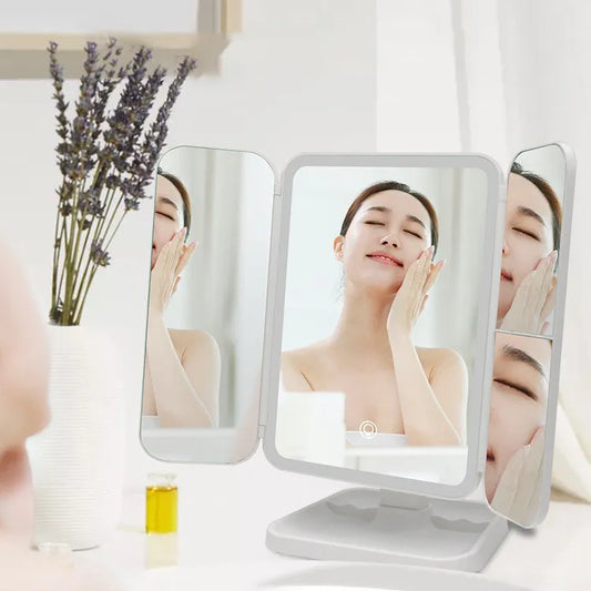 Smart LED Folding Makeup Mirror LUXLIFE BRANDS