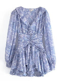 Flora Floral Print Chiffon Mini Dress