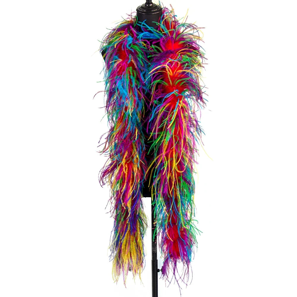 Mixed Color Ostrich Feather Boa & Shawl (2 Meters)