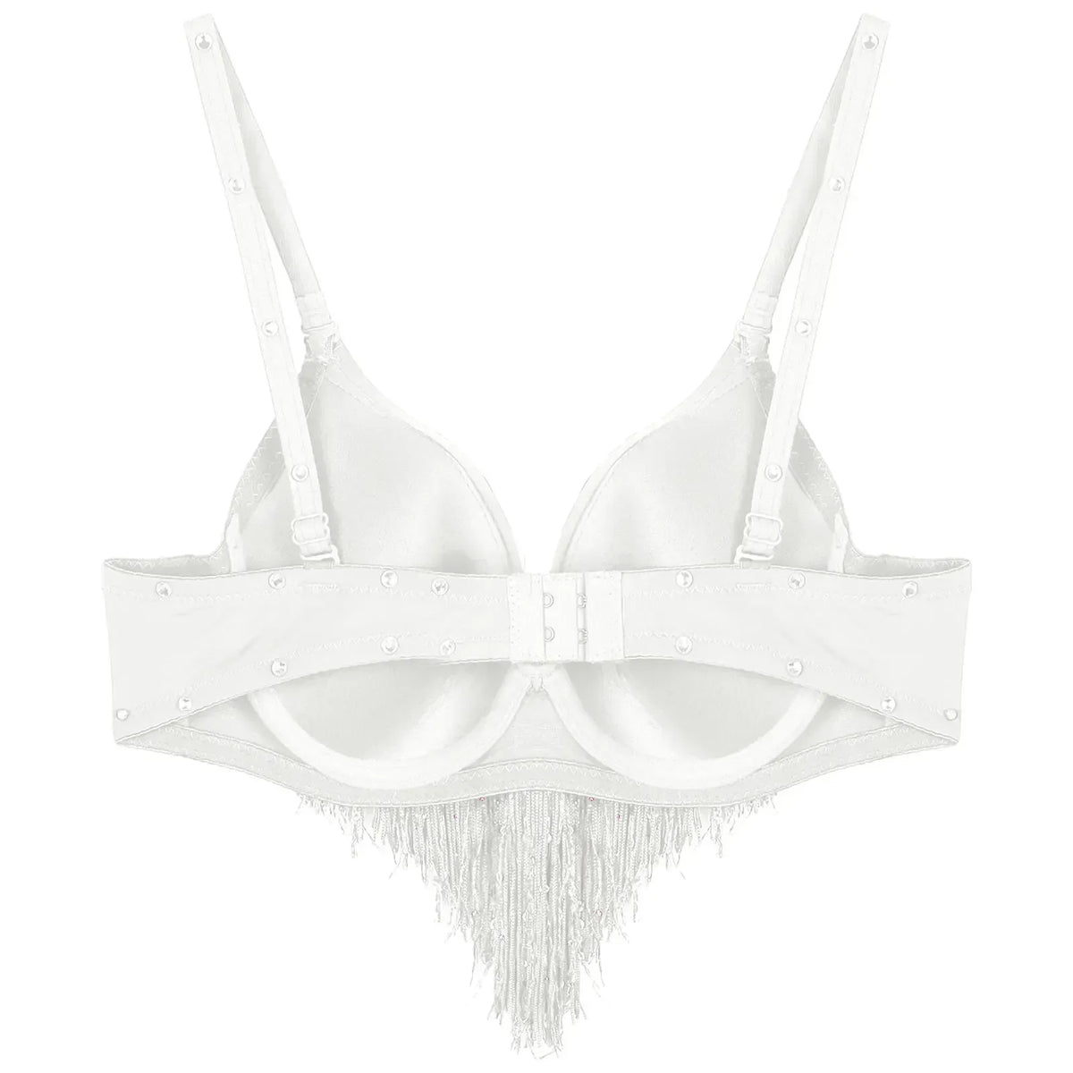 The Stardust Oasis Sirena – Sequined Tassel & Rhinestone Push-Up Belly Dance Bra Top