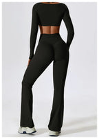 Yoga Shirts Fitness Long Sleeve Women Sport Crop Top Women Square Neck Gym Top Yoga T-Shirt Clothing Casual Quick Dry Sportswear Luxlife Brands