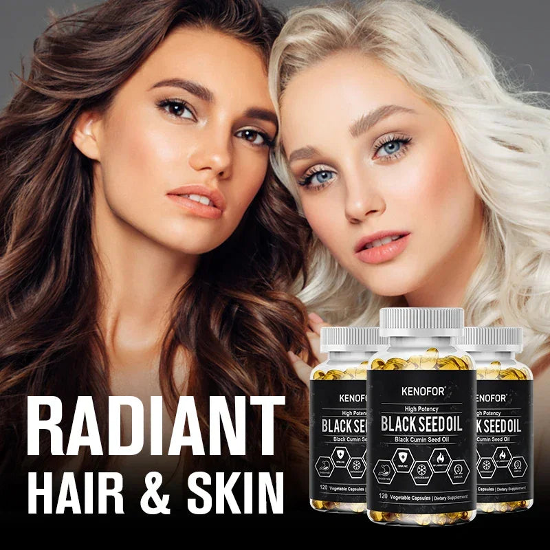 Cold Pressed Organic Black Cumin Seed Oil for Immune System, Digestion, Skin, Hair, Heart Health