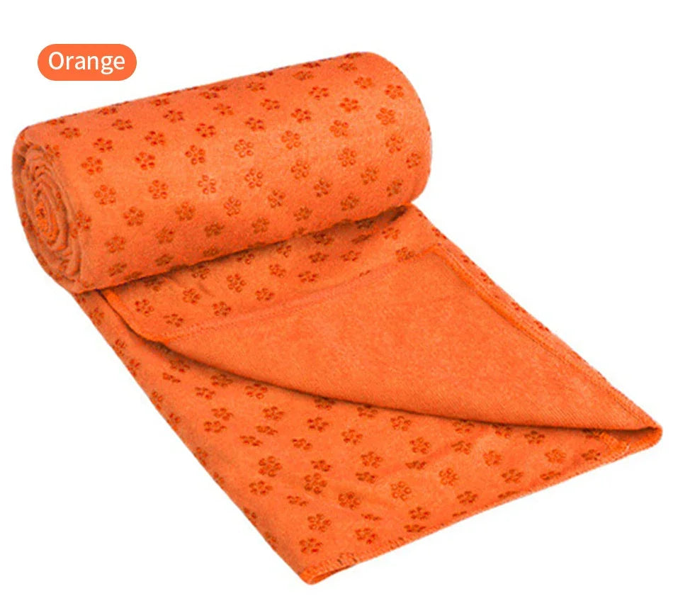 Yoga Mat Cover Towel Non-Slip Sweat Absorbent Solid Foldable Portable Pilates Exercise Sports Travel Fitness Blanket 183CM*63CM