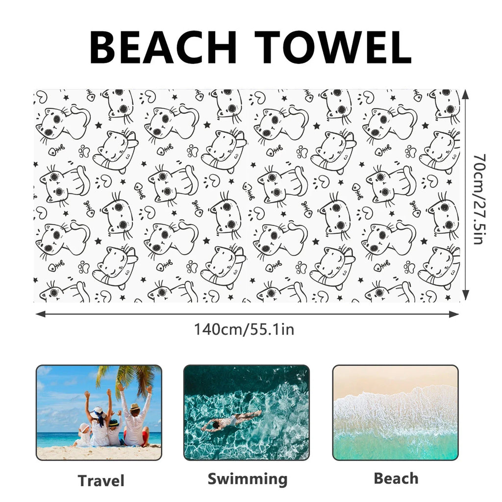 Soft Microfiber Cartoon Beach Towel