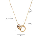Luxury Elegant Crystal Circle Choker Fashion Roman Digital Stainless Steel Gold Silver Color Pendant Necklaces for Women Jewelry Luxlife Brands
