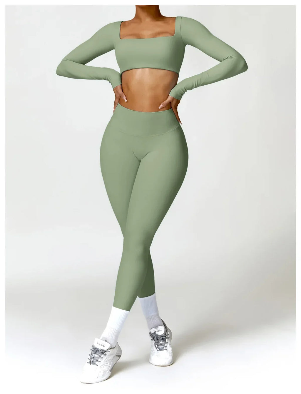 New Long sleeve Shirt Sports Set Women Fitness Tights Yoga Set Crop Top Running High Waist Gym Set Womens Outfits Yoga Clothing