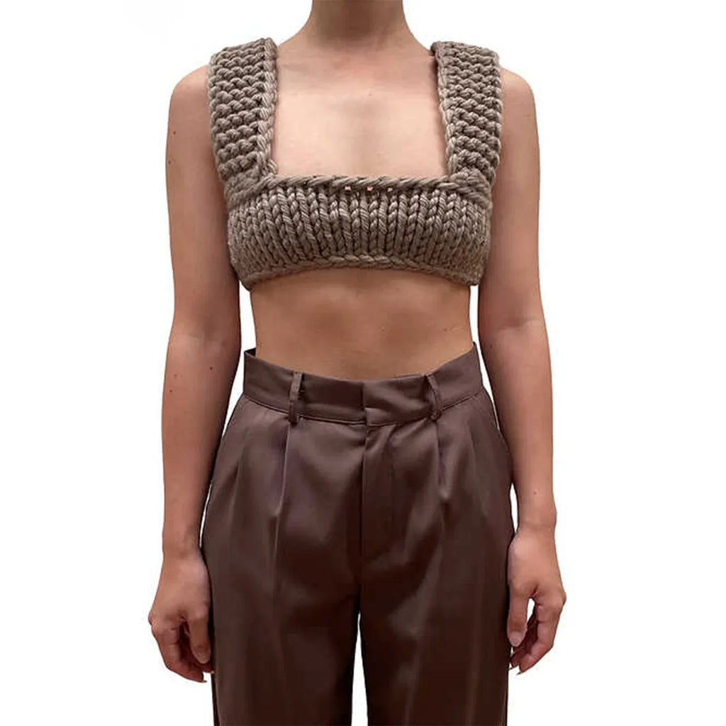 Fairy Grunge Crochet Knitted Crop Top Sleeveless Hollow Out Tube Vest 2000s Women Crochet Tanks Streetwear LUXLIFE BRANDS