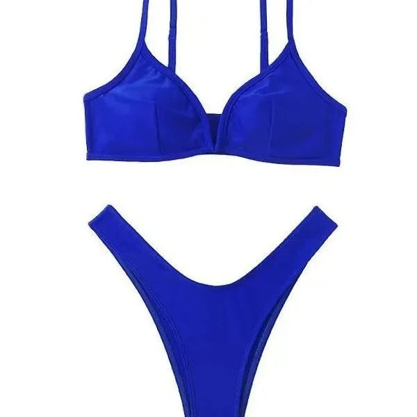 Hot Sale Of The Season New Pure Color Sexy Quick Dry Tight Bikini Swimwear for Holiday Hot Girl Cross-Border Bikini Set Women's Luxlife Brands