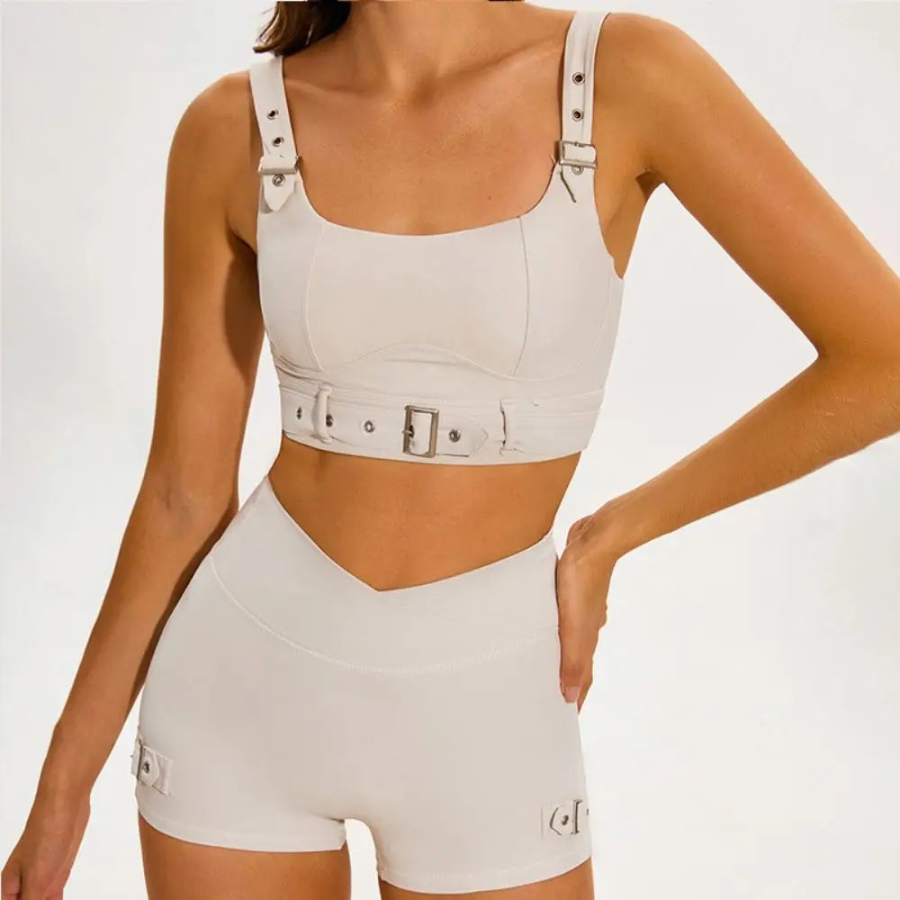 Chic Sports Bra & Quick-Drying Shorts Fitness Set