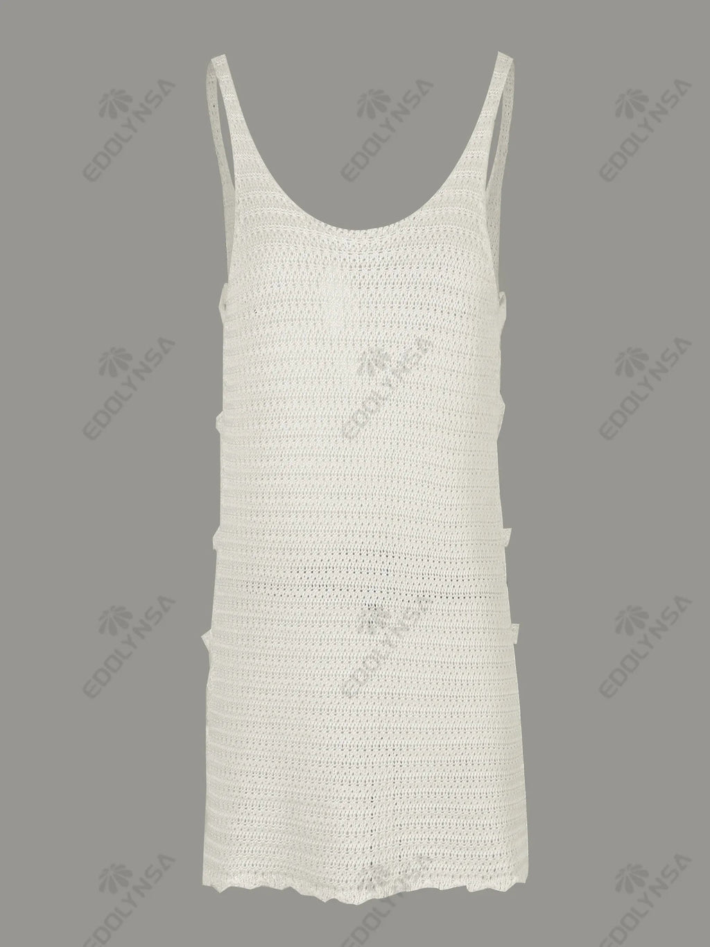 Women's Sexy U Neck Sleeveless Knit Horizontal Stripes Side Cut Out Beach Mini Dress 2025 Summer Beachwear Swimsuit Cover Up K90 Luxlife Brands