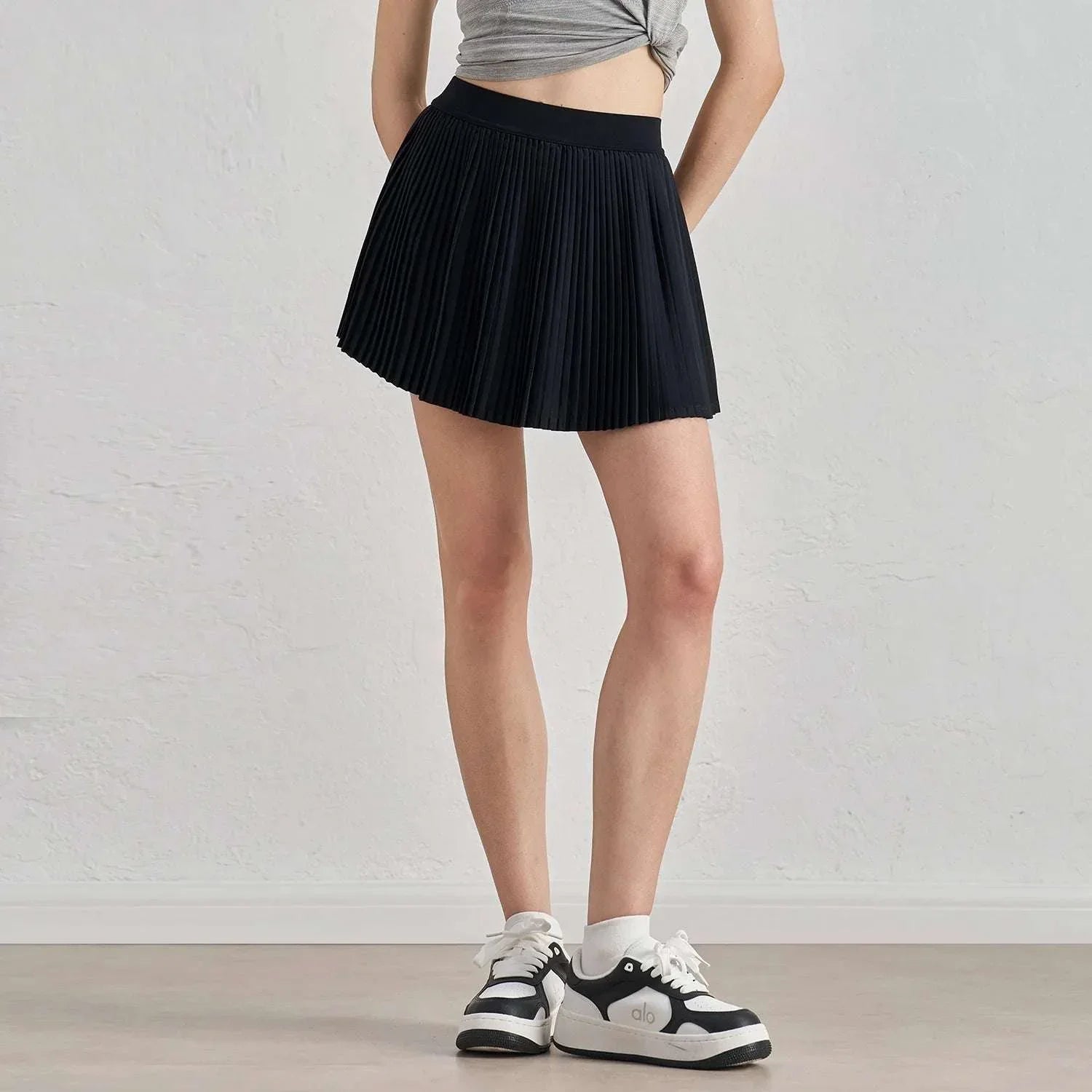 Solid Color Women Tennis Skirts High Waist Yoga Tennis Shorts Dress With Pockets Pleated Pocket Skirt Anti-Exhaust Quick Dry
