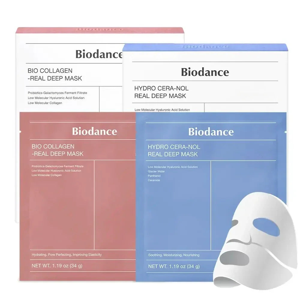 Bio-Collagen Mask 4pc set & Hydro Cera-nol Mask 4pc set